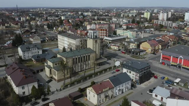 Beautiful Church Zamosc Aerial View Poland