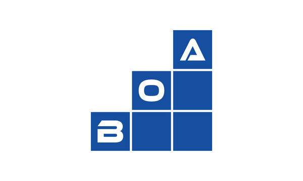 BOA initial letter financial logo design vector template. economics, growth, meter, range, profit, loan, graph, finance, benefits, economic, increase, arrow up, grade, grew up, topper, company, scale