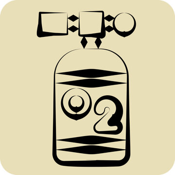 Icon Oxygen Tank. related to Biochemistry symbol. hand drawn style. simple design editable. simple illustration
