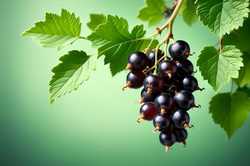 ripe black currant berries