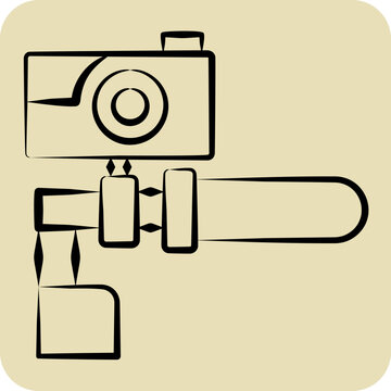 Icon Camera related to Bicycle symbol. hand drawn style. simple design editable. simple illustration