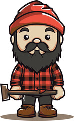 Strong Lumberjack with Crossed Arms amidst the Forest Vector