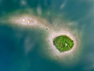 Aerial view of an island