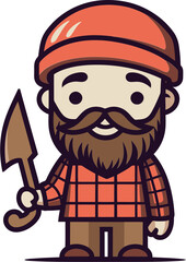 Tough Lumberjack Carrying Logs in the Timberland Vector