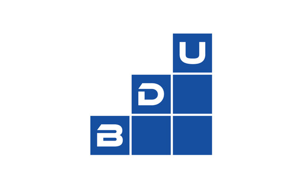 BDU initial letter financial logo design vector template. economics, growth, meter, range, profit, loan, graph, finance, benefits, economic, increase, arrow up, grade, grew up, topper, company, scale