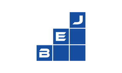 BEJ initial letter financial logo design vector template. economics, growth, meter, range, profit, loan, graph, finance, benefits, economic, increase, arrow up, grade, grew up, topper, company, scale