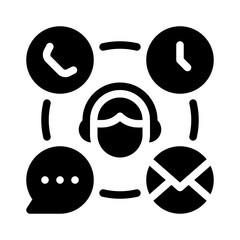 virtual assistant glyph icon