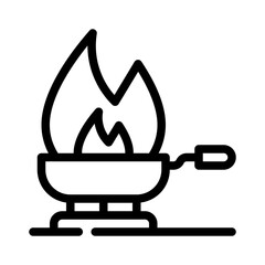 flambe line icon