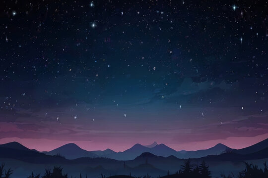 Abstract night sky illustration backdrop. Captivating artwork for backgrounds