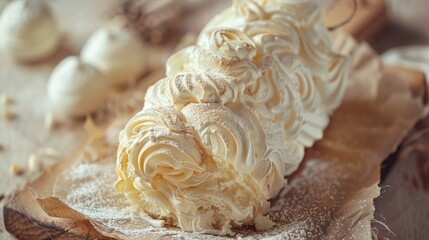 meringue roll whipped airy beauty dessert
