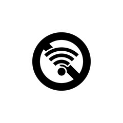 No WiFi. Bad internet connection sign icon isolated on transparent background