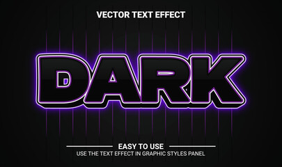 3d dark neon editable text effect