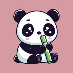 Cute panda vector sticker