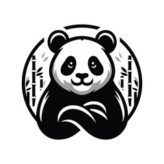 Cute panda vector sticker