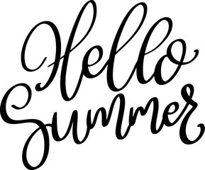 Hello summer. Lettering phrase isolated on white background. Vector illustration - 760456798