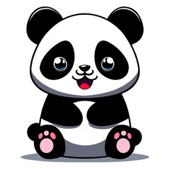 Fototapeta premium trend panda cute simple Design illustration