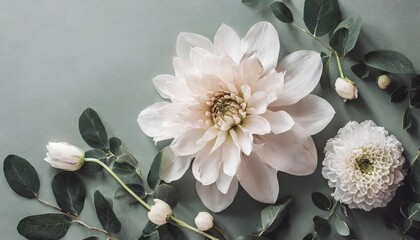 Floral minimalist background muted colors AI generated image
