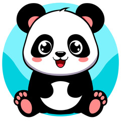 Fototapeta premium trend panda cute simple Design illustration