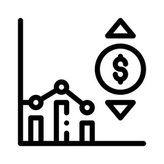 market fluctuation line icon