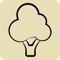 Icon Broccoli. related to Fruit and Vegetable symbol. hand drawn style. simple design editable. simple illustration