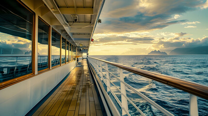 Open deck of a luxury cruise ship