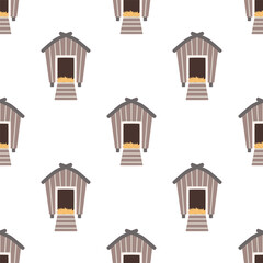 seamless pattern with chicken coop