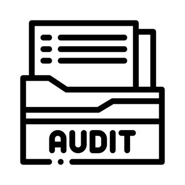 black audit folder with documents clip art preview