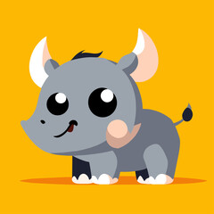 Fototapeta premium trend rhinoceros simple Design illustration
