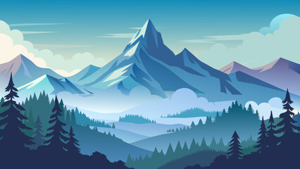 foggy mountain landscape and svg file