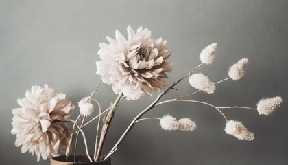 Floral minimalist background muted colors AI generated image