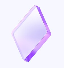 rhombus icon with colorful gradient. 3d rendering illustration for graphic design, ui ux design, presentation or background. shape with glass effect	

