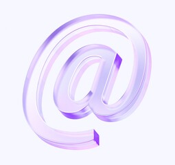 email sign icon with colorful gradient. 3d rendering illustration for graphic design, ui ux design, presentation or background. shape with glass effect	