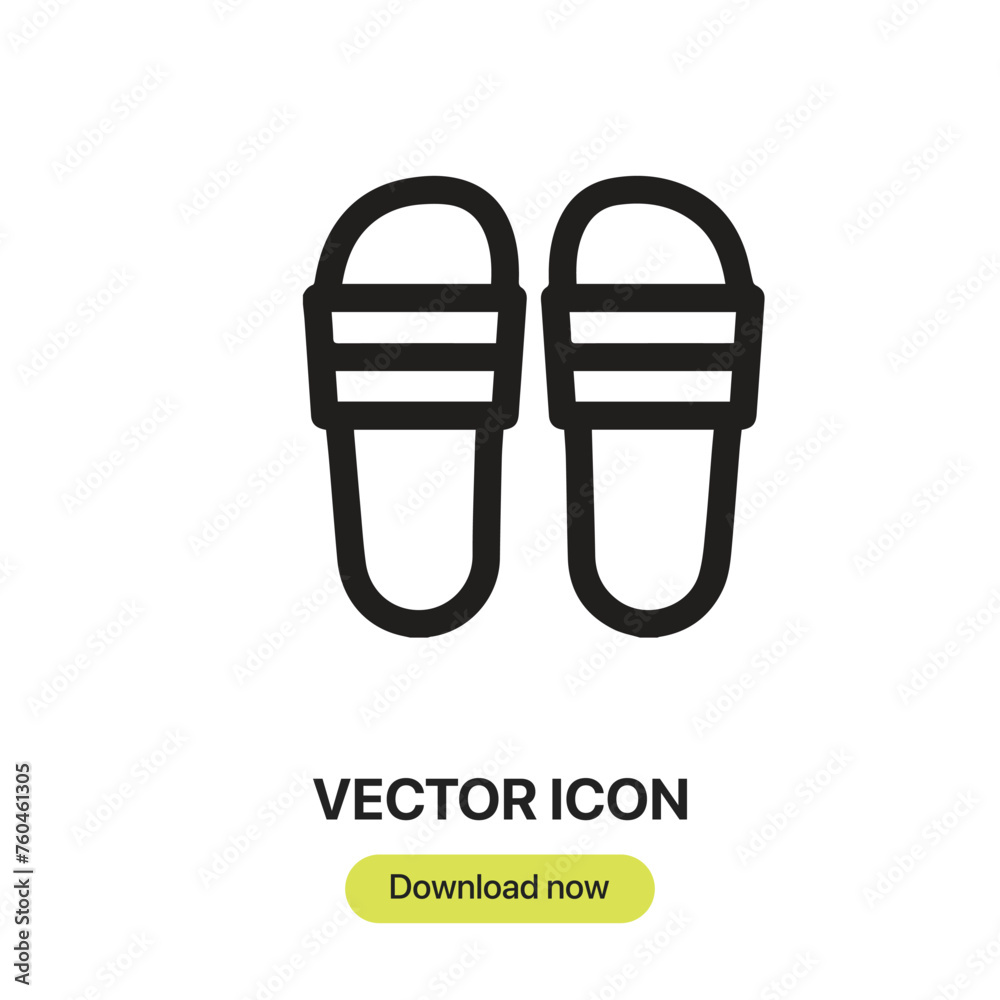 Aufkleber Flip Flops icon vector. Linear-style sign for mobile concept and web design. Flip Flops symbol illustration. Pixel vector graphics - Vector.	