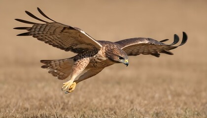 A Hawk Diving Towards The Ground With Incredible S