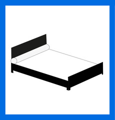 Panneau carré avec idéogramme indiquant un hôtel ouvert 7-7 jours	