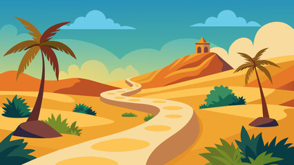 desert in surrounding  by garden