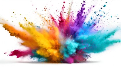 Realistic colorful powder explosion in air