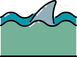 Obraz premium Shark fin line icon