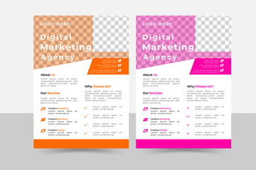 a bundle of 2 templates of different colors a4 flyer template, modern business flyer template, abstract business flyer and creative template design.Can be use for publishing, print and presentation. 