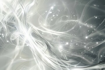 Black and white background with swirling patterns and bubbles creating a dynamic visual effect