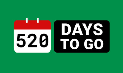 520 days to go last countdown. Five hundred twenty days go sale price offer promo deal timer, 520 days only