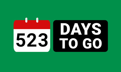 523 days to go last countdown. Five hundred twenty three days go sale price offer promo deal timer, 523 days only