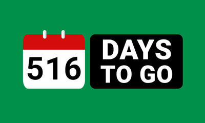 516 days to go last countdown. Five hundred and sixteen days go sale price offer promo deal timer, 516 days only