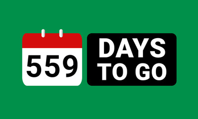 559 days to go last countdown. Five hundred and fifty nine days go sale price offer promo deal timer, 559 days only
