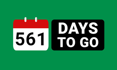 561 days to go last countdown. Five hundred and sixty one days go sale price offer promo deal timer, 561 days only