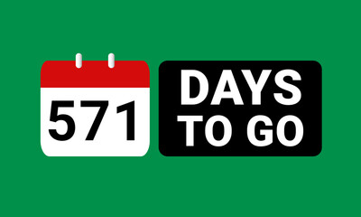 571 days to go last countdown. Five hundred and seventy one days go sale price offer promo deal timer, 571 days only