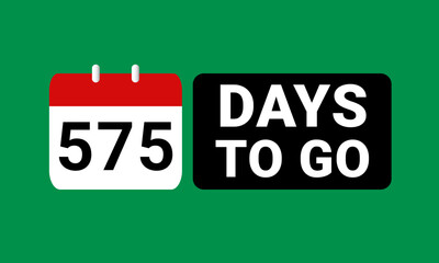 575 days to go last countdown. Five hundred and seventy five days go sale price offer promo deal timer, 575 days only