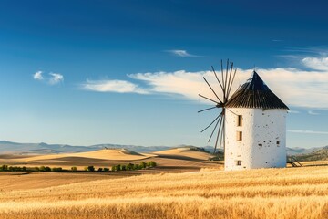 Alte Windmühle in Andalusien - obrazy, fototapety, plakaty