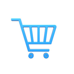 Shopping cart icon 3d render isolate on white background.