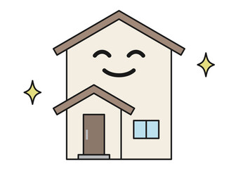 家にっこり微笑むキレイな2階建の家